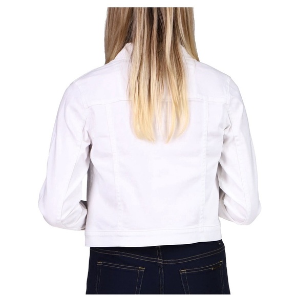 MICHAEL MICHAEL KORS WHITE DENIM SHORT TRUCKER JACKET MEDIUM - Picture 2 of 12